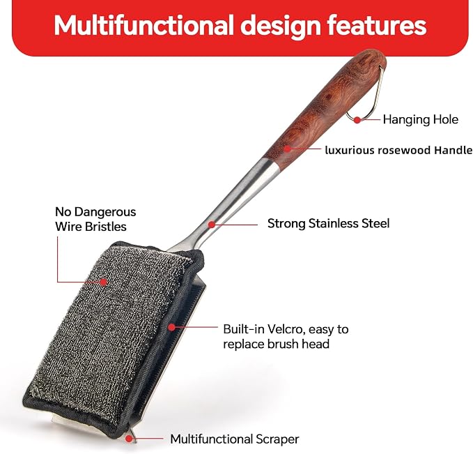Bristle-Free Steam Cleaning Grill Brush, - Image 4