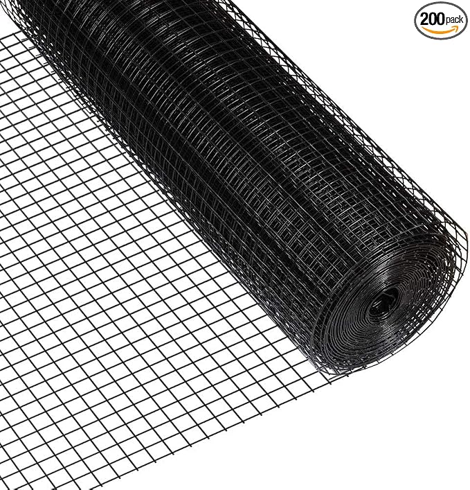 Fencer Wire 16 Gauge Black Vinyl Coated Welded Wire Mesh Size 1 inch by 1 inch by Fencer+Wire