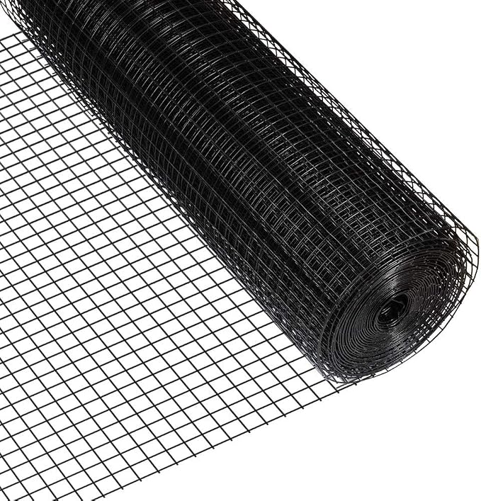 Fencer Wire 16 Gauge Black Vinyl Coated Welded Wire Mesh Size 1 inch by 1 inch by Fencer+Wire