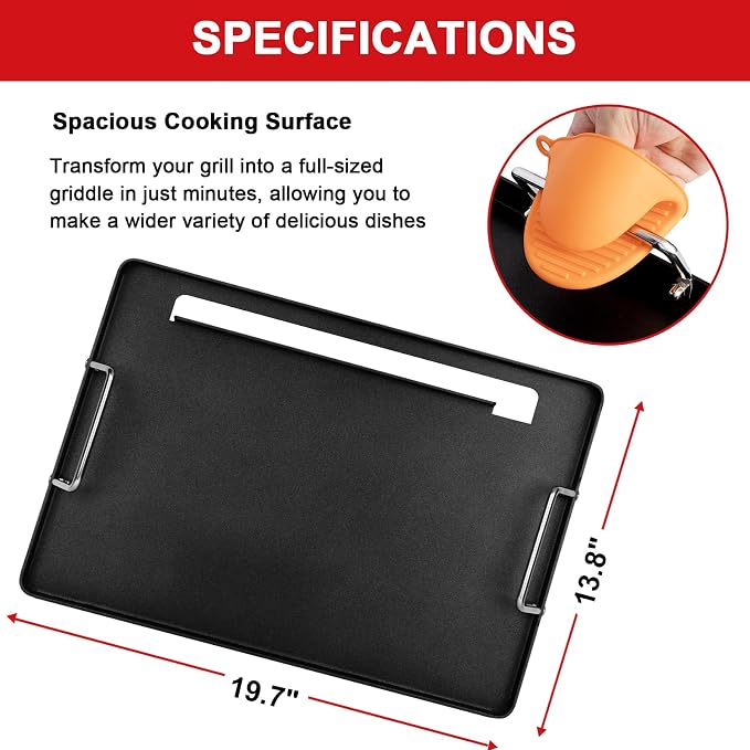 Full-Size Griddle Inserts for Charbroil Classic 280 2 Burner Gas Grills - Image 2