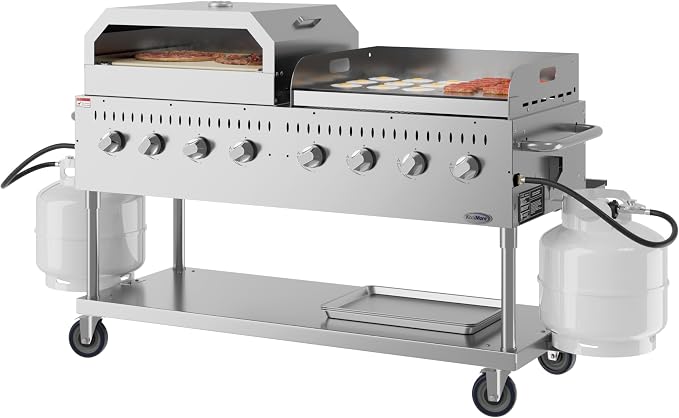 KoolMore 60 in. 8-Burner Commercial Outdoor Propane Gas BBQ Grill - Image 2