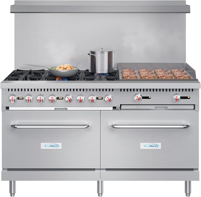 KoolMore 60 in. 6 Burner Commercial Natural Gas Range by KoolMore