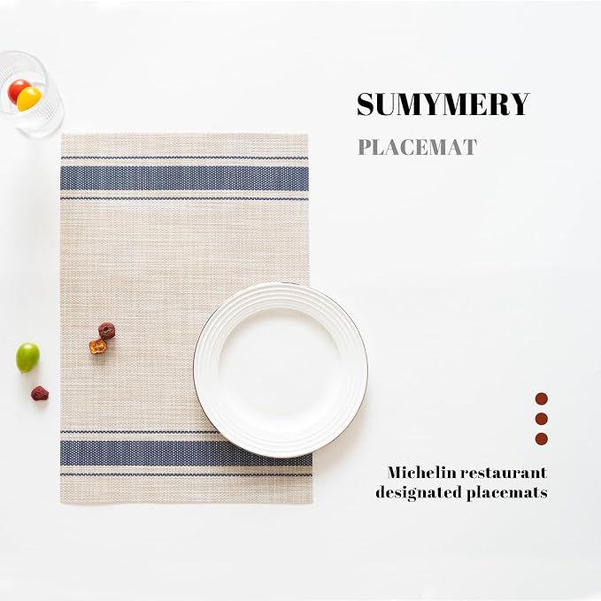 Placemats Set of 12 Vinyl/Plastic Woven Place Mats - Image 5