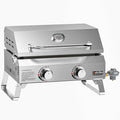 Tabletop Gas Griddle with Lid & Foldable Legs, 2-Burner BBQ Propane Flat Top by ONLYFIREGRILLS