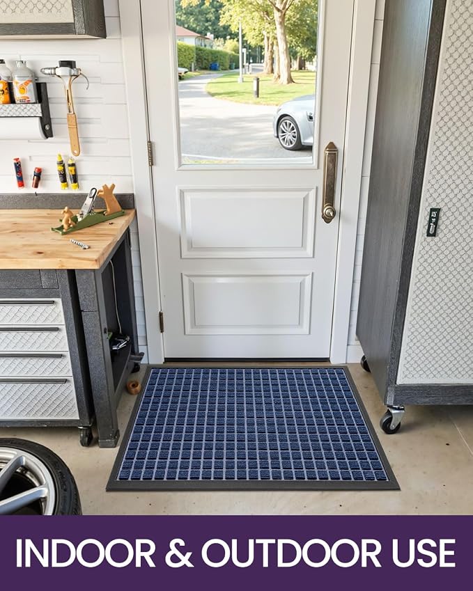 DEXI Front Door Mat Outside Entrance, 17x29 Rubber Entry Doormat Heavy Duty - Image 9