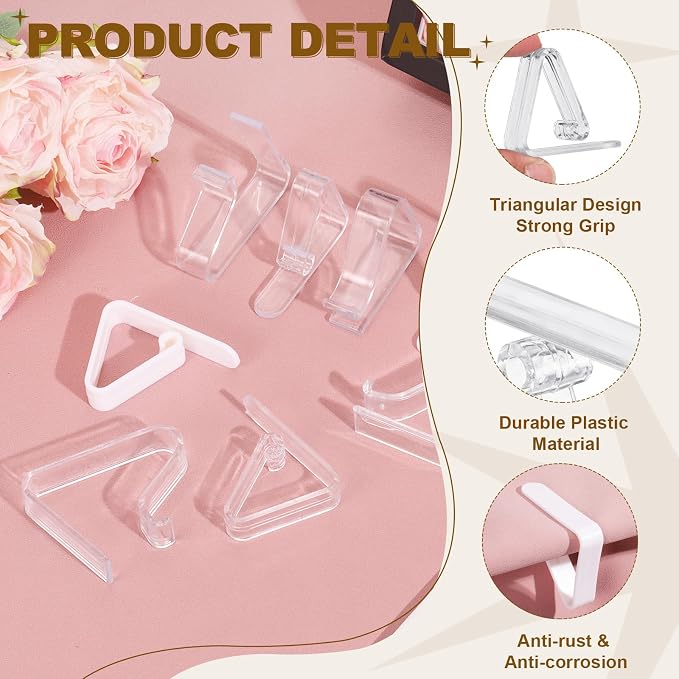 uxcell 16 Pack Plastic Tablecloth Clips, Table Cloth Cover Clamps Windproof - Image 3