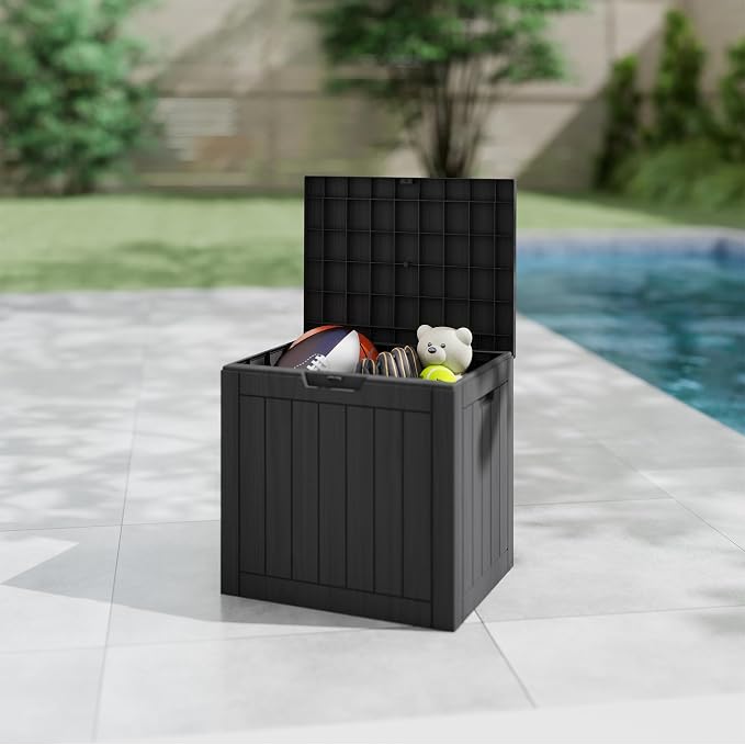 35 Gallon Outdoor Storage Box Waterproof, Resin Deck Boxes - Image 5