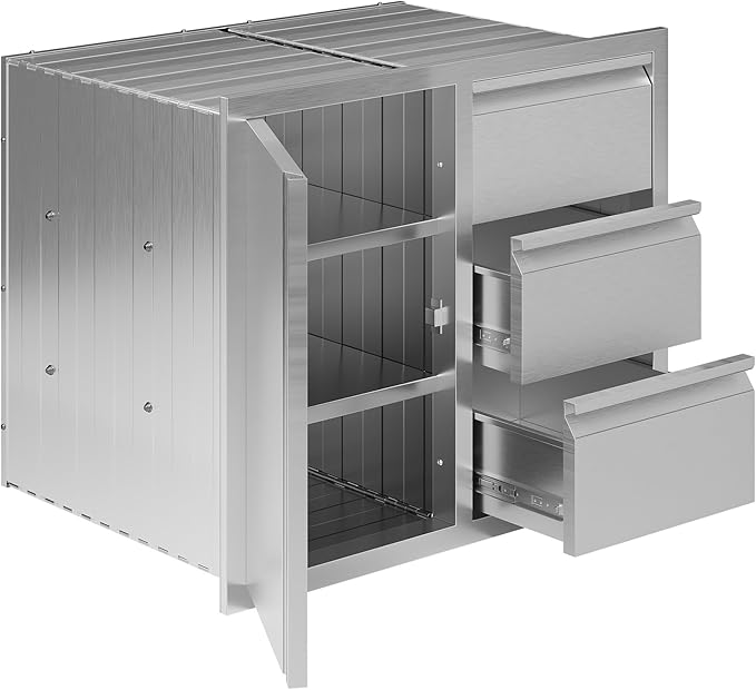 Jocisland Outdoor Kitchen Drawers 28" W×23" D×23" H Stainless Steel Drawers by Jocisland