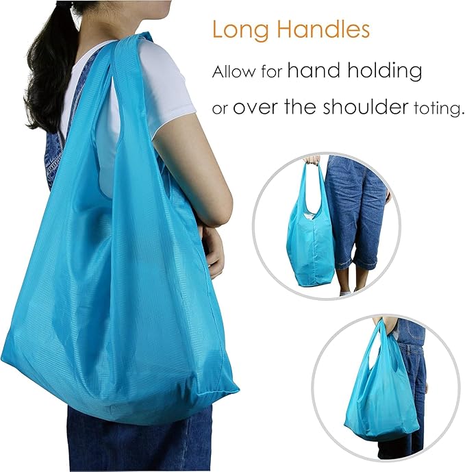 BeeGreen Light Blue Reusable Shopping Bags Wholesale Blue Reusable Grocery Bags - Image 3