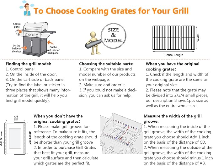 Grill Grates 18 Inch for Charbroil Performance 463625219 463625217 463673519 - Image 9