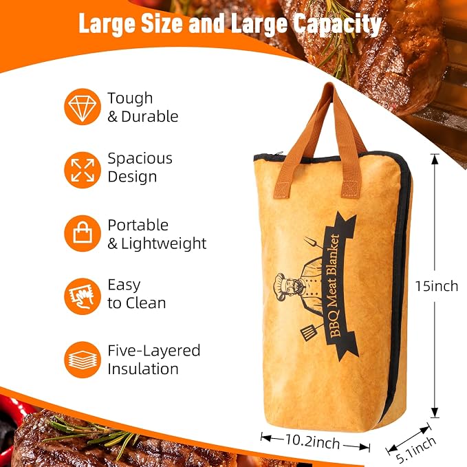 BBQ Blanket for Resting Meat, Reusable Smoker Grilling Meat Insulated Resting - Image 4