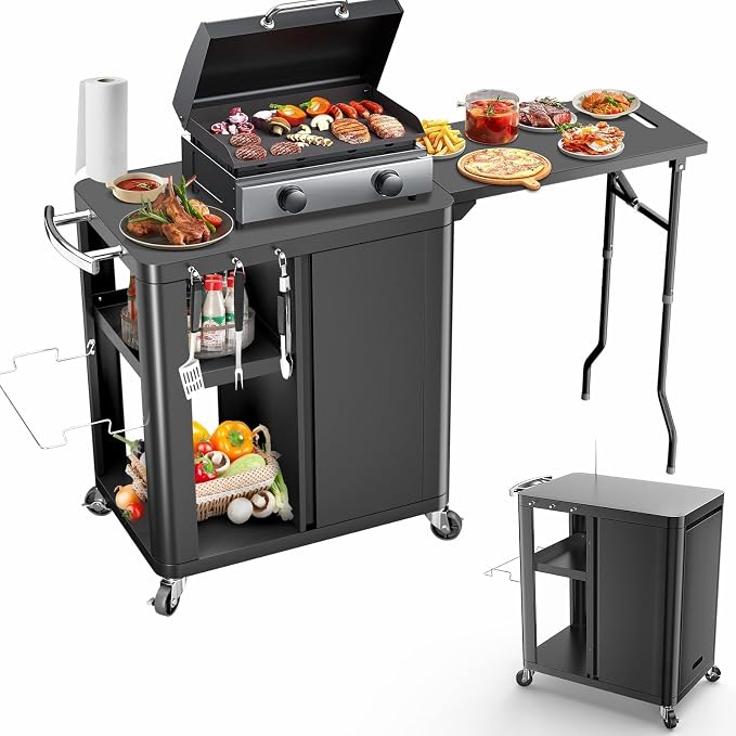 Outdoor Grill Table Cart 57"x24"x35", Outdoor Kitchen Island - Image 8