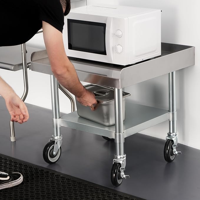 HARDURA Stainless Steel Equipment Work Stand 24" x 24" Prep Table - Image 3