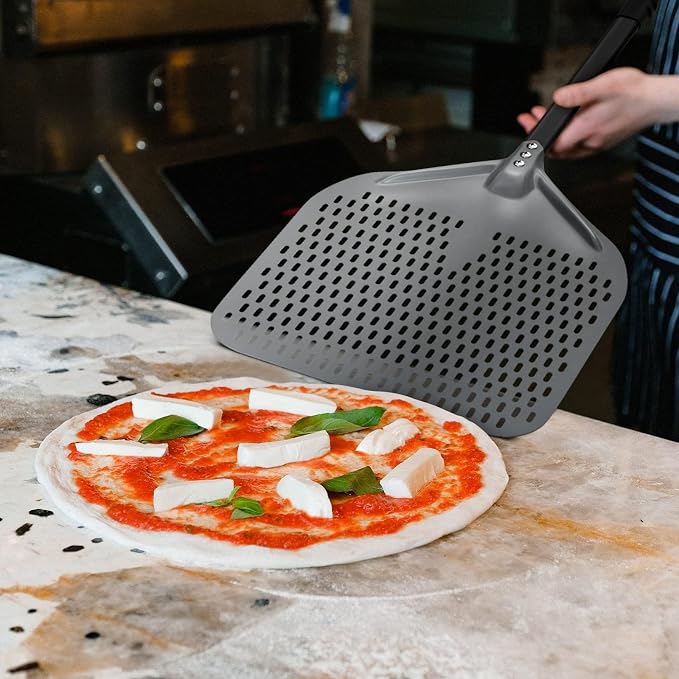 G.a HOMEFAVOR 14" x 17" Perforated Pizza Peel 35 Inch overall, Rectangular - Image 8