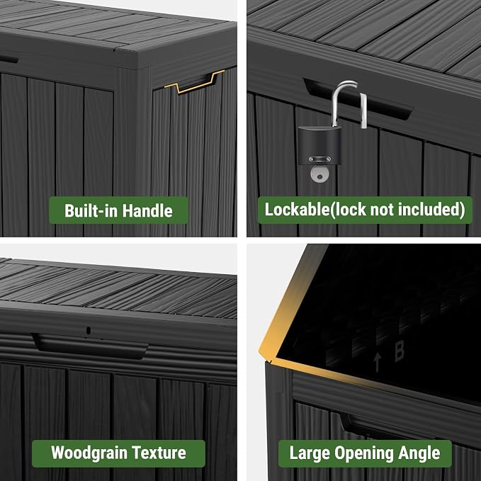 Mars Villa 45 Gallon Deck Box, Resin Outside Storage Box Waterproof - Image 6