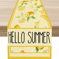 Summer Lemon Table Runner, Farmhouse Seasonal Spring Yellow Fresh Fruits by Unknown