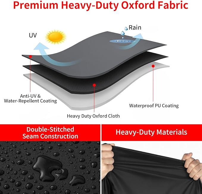 Grill Cover for Outdoor Grill, 58 Inch Heavy Duty 600D Waterproof BBQ Gas Grill - Image 3