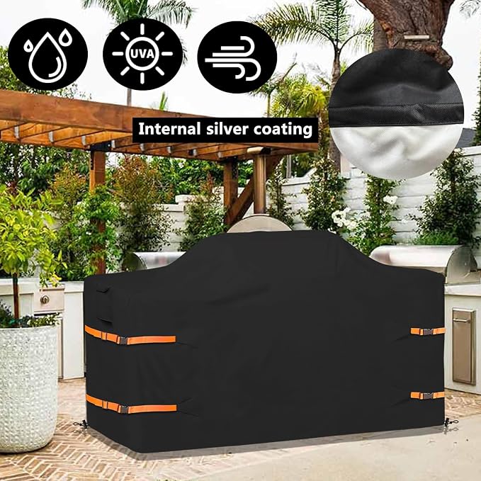 98 in Island Grill Cover, 98 Inch Island BBQ Grill Head Cover, Heavy Duty - Image 6