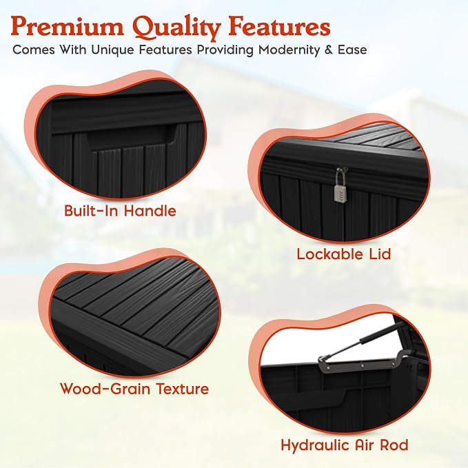 Waterproof Outdoor Resin Deck Box - Image 3