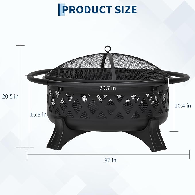 36-Inch Outdoor Wood Burning Fire Pit - Image 5