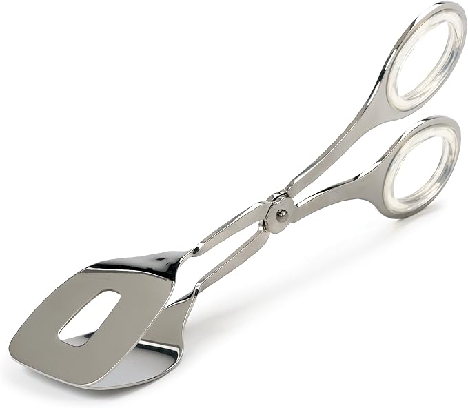 Stainless Steel Serving Tongs with Acrylic Handle Inserts, 10-Inch