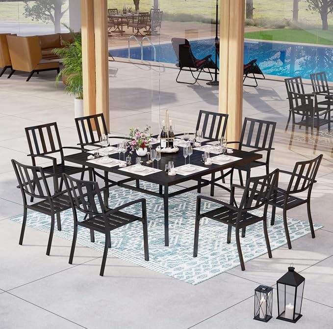 MFSTUDIO Outdoor Dining Set for 8, Patio Dining Set - Image 2