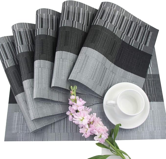 PIGCHCY Vinyl Placemats Set of 12 Washable Durable Kitchen Place Mats Easy to - Image 8