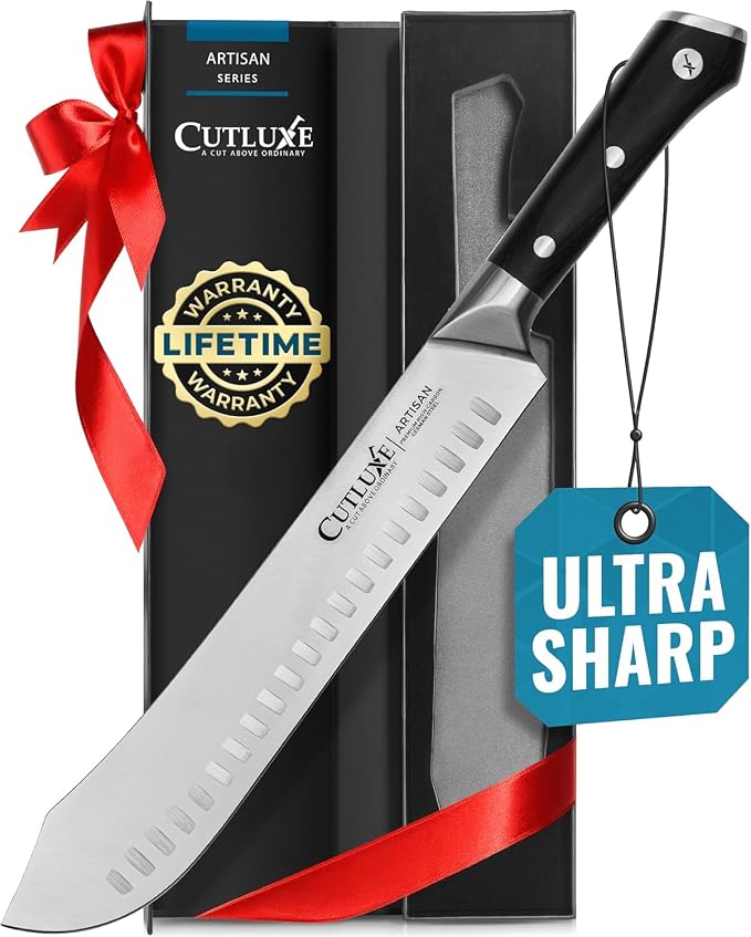 Cutluxe Butcher Knife – 10″ Bullnose Carving Knife, Forged High Carbon German by Cutluxe