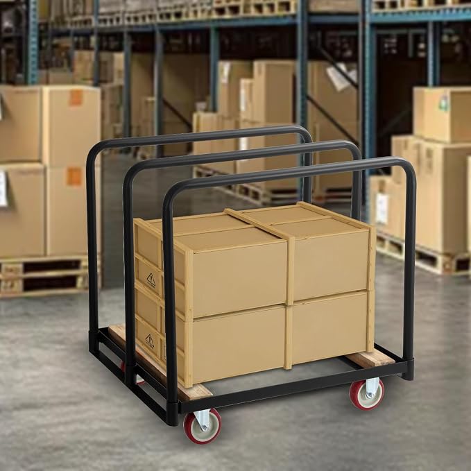 Folding Table Cart, Heavy Duty Table Dolly W/ 5" PU Swivel Wheels, Drywall - Image 8