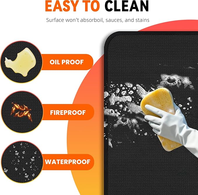 48x30 inch Under Grill Mats for Outdoor Grill Double-Sided Fireproof Mat for - Image 4