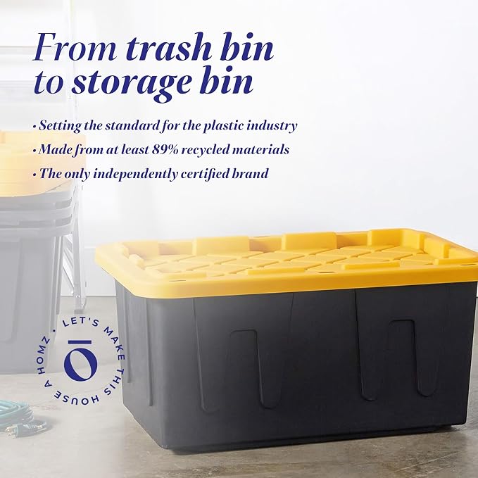 HOMZ 4-Pack Durabilt Tote, Heavy Duty Plastic Storage Bins - Image 7