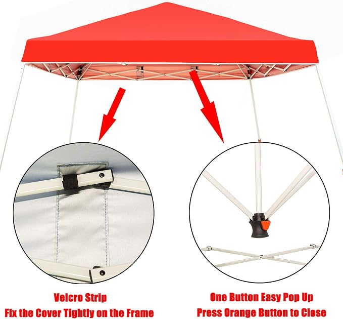 Sunnyglade 10x10 Ft Pop Up Canopy Tent One Button Easy Pop Up Outdoor Instant - Image 3