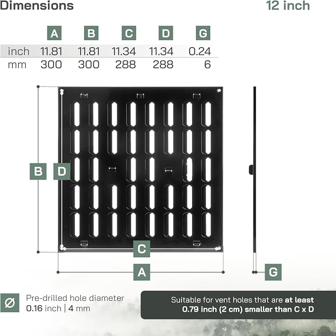 Vent Systems 12" x 12" Inch Metal Air Vent Grille - Image 2