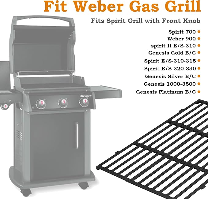 17.5 Inch Grill Grates for Weber Spirit Grill Parts, Spirit 300 Series Parts - Image 2