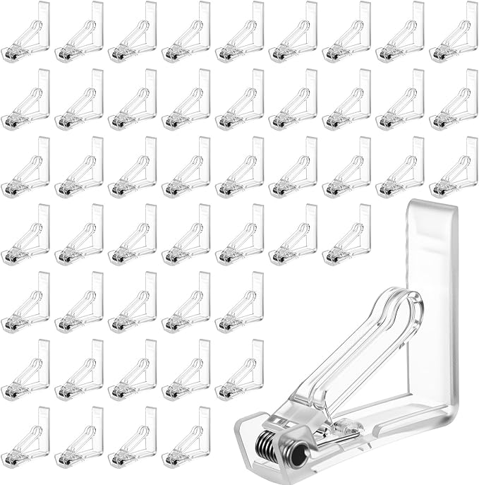 48 Pieces Clear Tablecloth Clips Plastic Loaded Table Cover Holder Clamps Table by MAQUITA