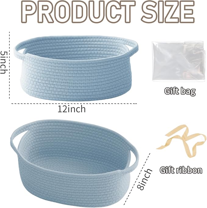 Woven Basket, Small Rope Storage Bin - Image 2