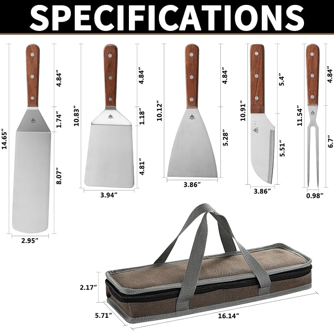 GRILLGEN 6-Piece Professional Griddle Accessories Kit - Image 8