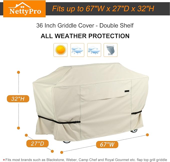 NettyPro Griddle Cover for Blackstone 36 inch Griddle Waterproof Heavy Duty 4 - Image 6