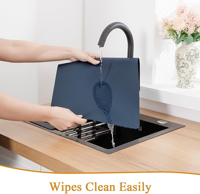 SHACOS Placemats Set of 6 Faux Leather Waterproof Leakproof Wipeable PU - Image 5