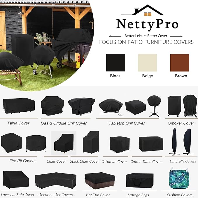 NettyPro Grill Cover for Outdoor Grill 44 inch Waterproof Heavy Duty Gas BBQ - Image 7