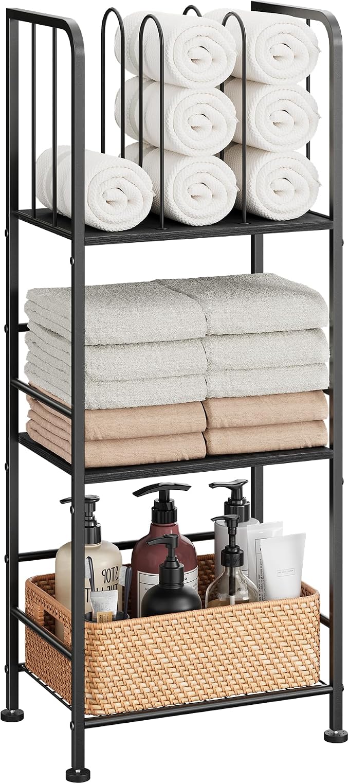 Towel Rack Free Standing 3-Tier M-Shaped Detachable Dividers, Durable Metal by Jautokerdar