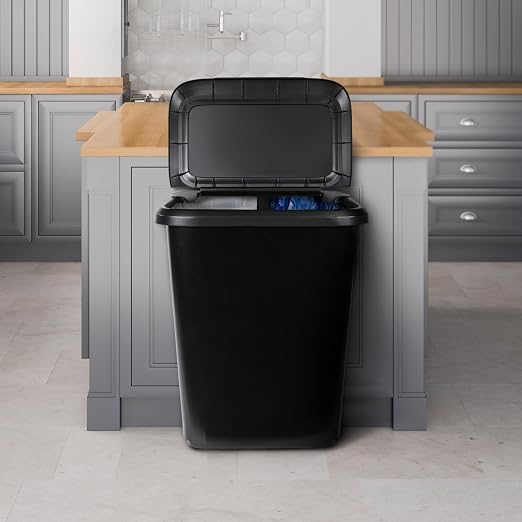 20.4 Gallon Plastic Recycling Bin, Two Compartment Garbage Container - Image 3