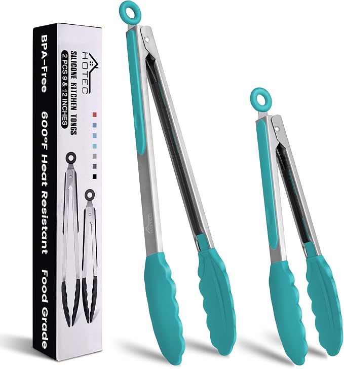 HOTEC Premium Stainless Steel Locking Kitchen Tongs by Hotec