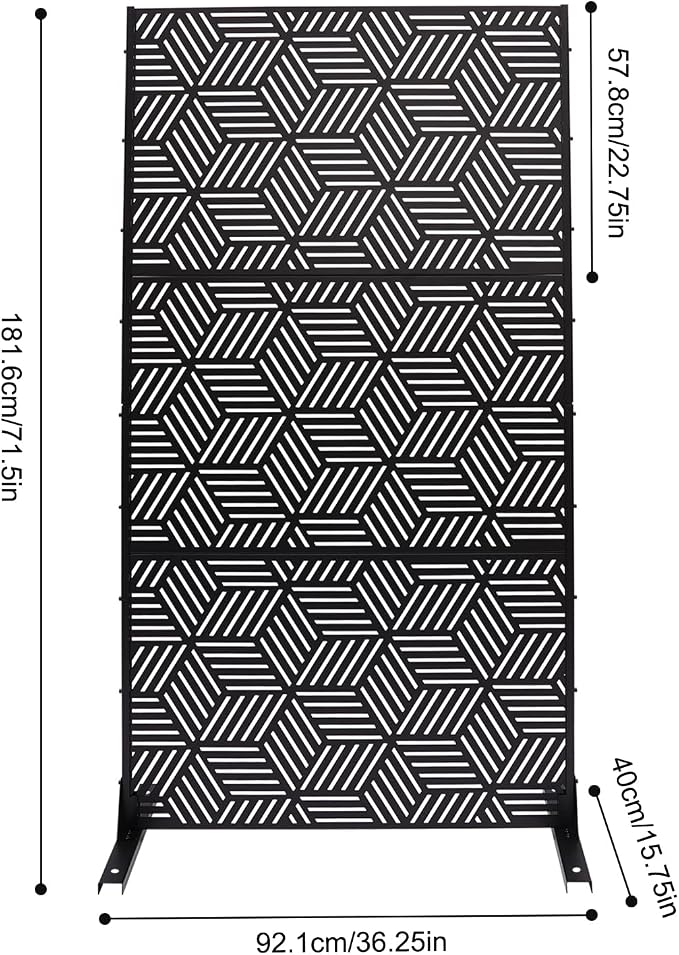Outdoor Privacy Screens Freestanding, Rustproof Metal Decorative Fence Panels - Image 3