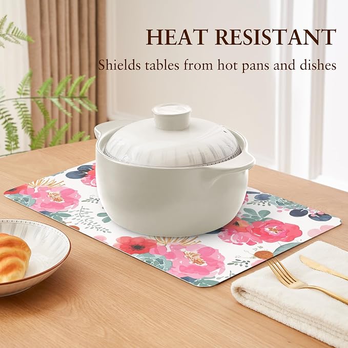 QIYI Placemats Set of 6, 12x18 Inch Faux Leather Place Mats - Image 6