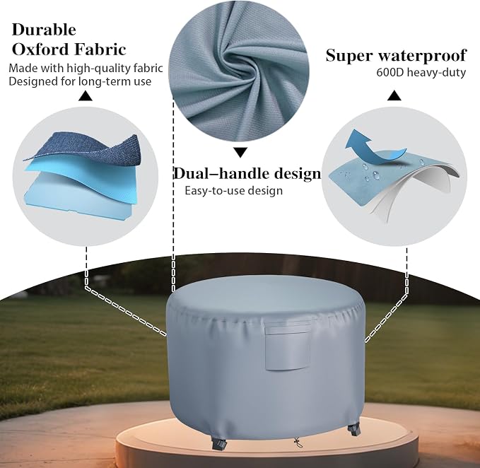 Chinchilla Heavy Duty 36 Inch Round Fire Pit Cover - Image 7