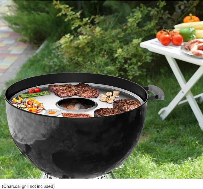 Stanbroil Round Griddle Insert for Weber 22" Kettle Charcoal Grills, Stainless - Image 6
