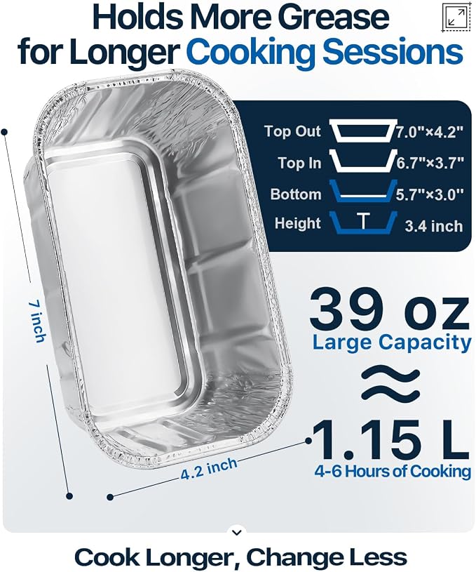Grease Cup Liners for Char-Griller Flatiron Griddle, Foil Drip Pan Liner for - Image 2