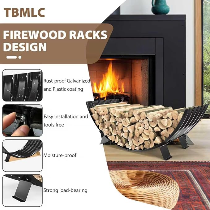 40 inch Diameter Sector Firewood Rack Storage -0.8MM Thick Galvanized Steel - Image 2