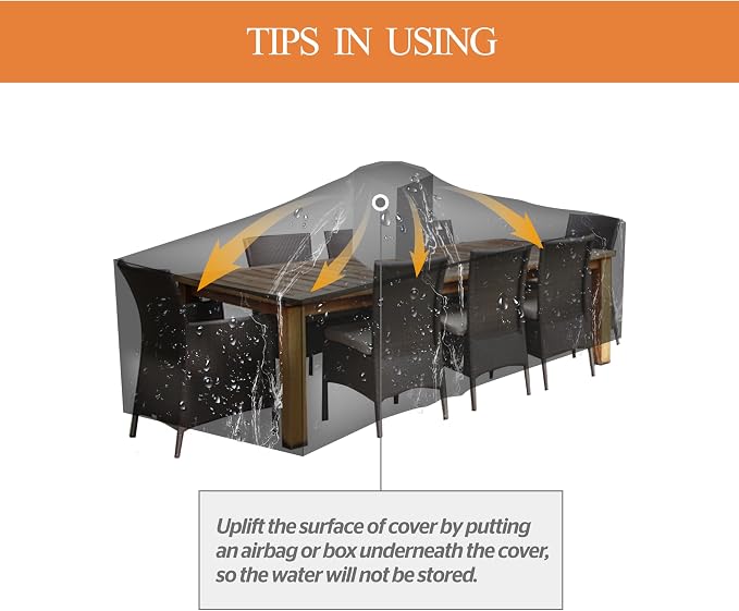 WJ-X3 Extra Large Patio Furniture Set Covers Waterproof, Outdoor Table Cover - Image 7